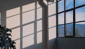 Sonnenstrahlen leuchten durchs Fenster