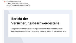 Deckblatt des Berichts der Versicherungsbeschwerdestelle
