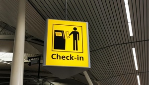 Check-in Anzeige am Flughafen