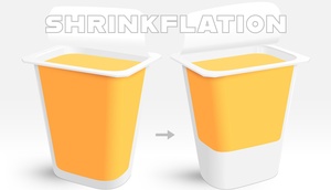 Symbolbild: reduzierter Inhalt bei gleichbleibender Packung