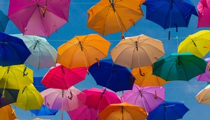 bunte Regenschirme