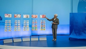 EZB-Präsidentin Christine Lagarde präsentiert Designentwürfe für Euro-Banknoten