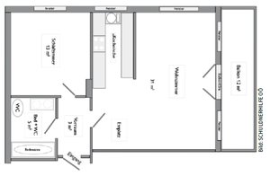 Grundriss einer Wohnung, © Schuldnerhilfe OÖ