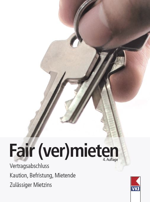 Cover des Ratgebers, eine Hand, die Wohnungsschlüssel hält, © Verein für Konsumenteninformation