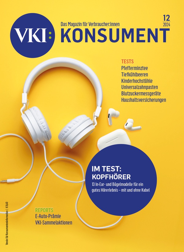 Cover der Dezember-Ausgabe der Zeitschrift KONSUMENT, © Verein für Konsumenteninformation (VKI)