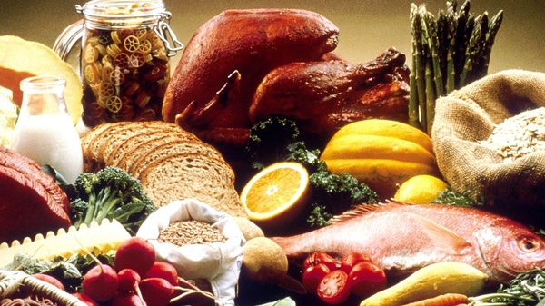 Lebensmittel: Gemüse, Milch, Fisch, Getreide, © Bild von FotoshopTofs auf Pixabay