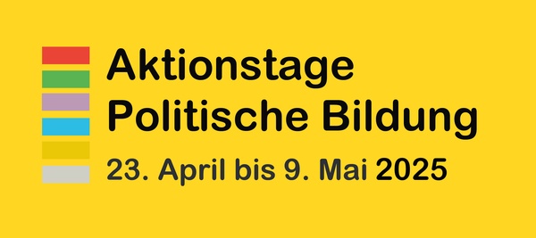Banner zur Ankündigung der Aktionstage Poltische Bildung 2025, © Zentrum polis