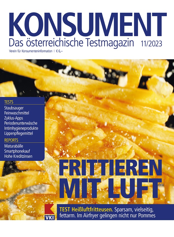 Titelseite Konsument Ausgabe 11/23, © Verein für Konsumenteninformation