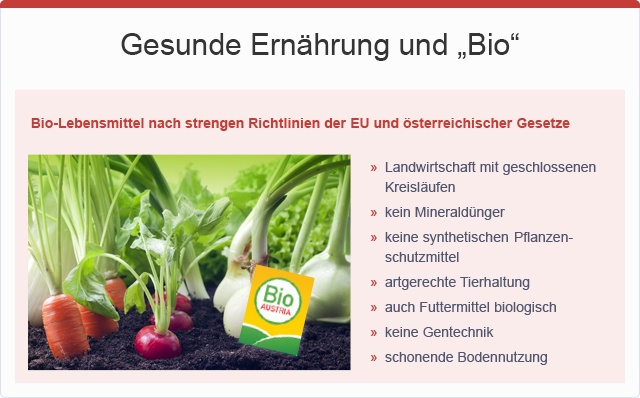 Gesunde Ernährung und "Bio", © sozialministerium/fridrich/oegwm
