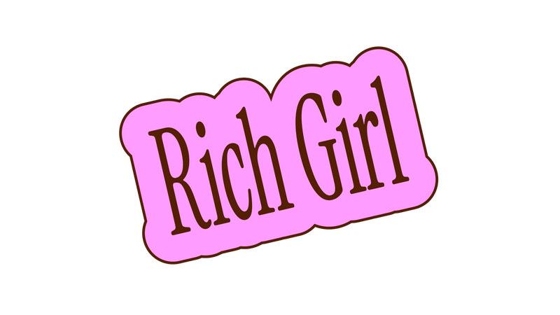 Brauner Schriftzug "Rich Girl"; der Schriftzug ist rosa umrandet, © BMASGPK Brauner Schriftzug "Rich Girl"; der Schriftzug ist rosa umrandet, © BMASGPK