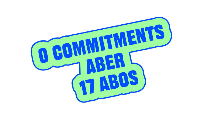 Blauer Schriftzug "0 Committments aber 17 Abos"; der Schriftzug ist türkis umrandet, © BMASGPK Blauer Schriftzug "0 Committments aber 17 Abos"; der Schriftzug ist türkis umrandet, © BMASGPK
