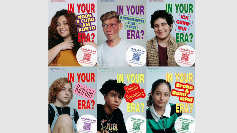 6 Plakate mit Jugendlichen, © BMASGPK 6 Plakate mit Jugendlichen, © BMASGPK