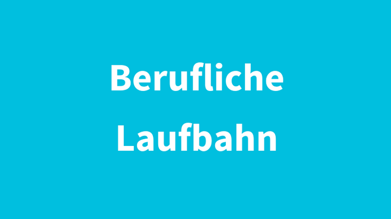 Schriftzug "Berufliche Laufbahn" auf hellblauem Untergrund, © BMASGPK Schriftzug "Berufliche Laufbahn" auf hellblauem Untergrund, © BMASGPK