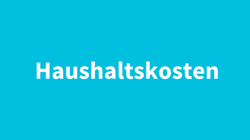 Schriftzug "Haushaltskosten" auf hellblauem Untergrund, © BMASGPK Schriftzug "Haushaltskosten" auf hellblauem Untergrund, © BMASGPK