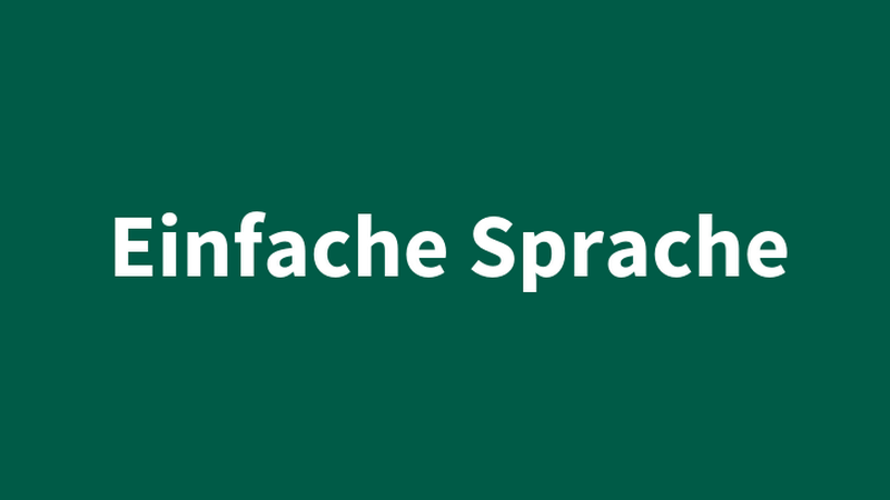 Schriftzug "Einfache Sprache" auf dunkelgrünem Untergrund, &copy; BMASGPK