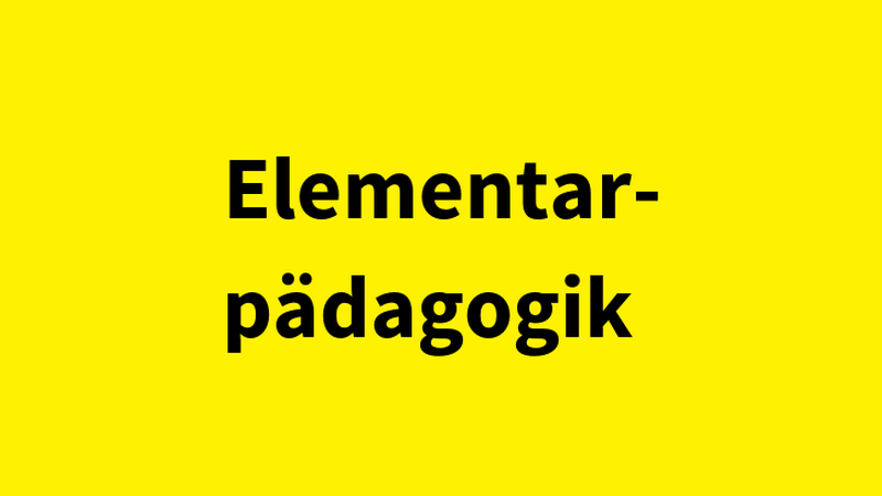 Schriftzug "Elementarpädagogik" auf gelbem Untergrund, &copy; BMASGPK