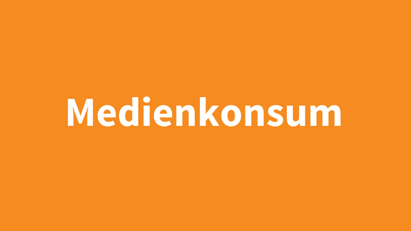 Schriftzug "Medienkonsum" auf orangem Untergrund, &copy; BMASGPK