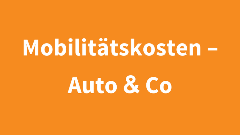 Schriftzug "Mobilitätskosten" auf orangem Untergrund, &copy; BMASGPK