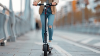 Person, die einen E-Scooter fährt