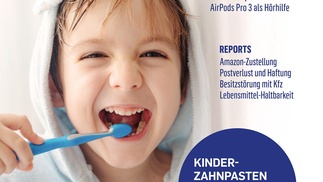 Cover der KONSUMENT-Ausgabe für März (Kind beim Zähne putzen)