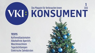 Cover der Jänner-Ausgabe der Zeitschrift KONSUMENT (Weihnachtsbaum)