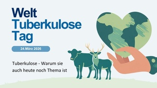 Zeichnung: Rind, Hirsch sowie Hand, die die Erde in Herzform hält; Schriftzug: 