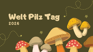 Pilze mit Schriftzug 