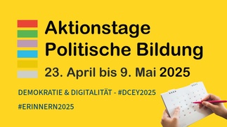 Banner zur Ankündigung der Aktionstage Poltische Bildung 2025