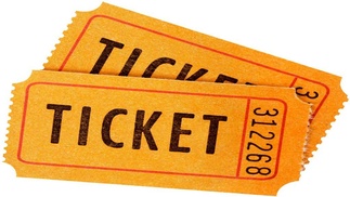 2 orangefarbenen Tickets