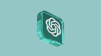 Icon für ChatGPT, weißer Knoten auf grünem Hintergrund 